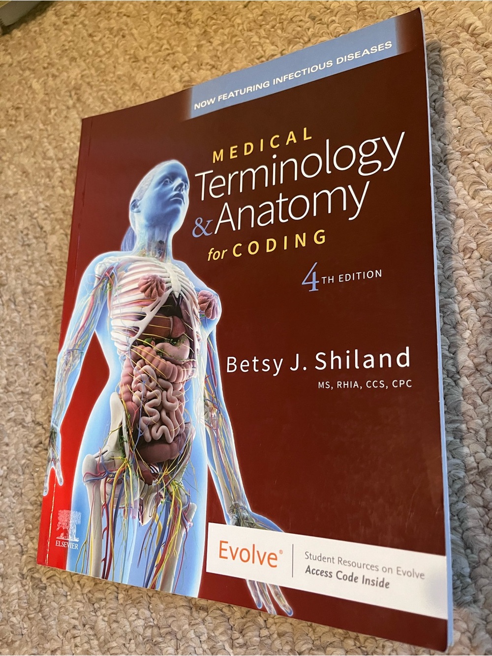 Medical Terminology & Anatomy for Coding — Burgundy Cover